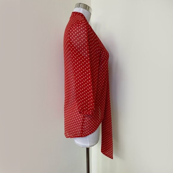 Urban Outfitters Pins and Needles Red Bow Tie Blouse - Picture 4 of 4